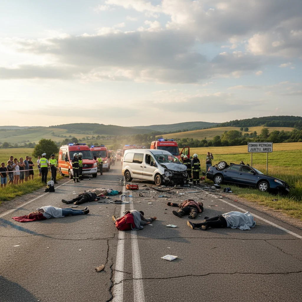 Accident cu opt victime în comuna Pietroșani, județul Argeș, raportat de la Pitești