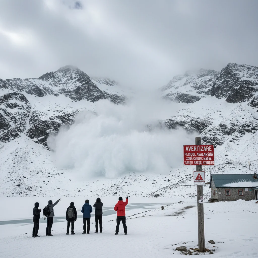 Avalanșă declanșată de doi schiori la Bâlea Lac. Avertizări pentru turiștii din Pitești și Argeș