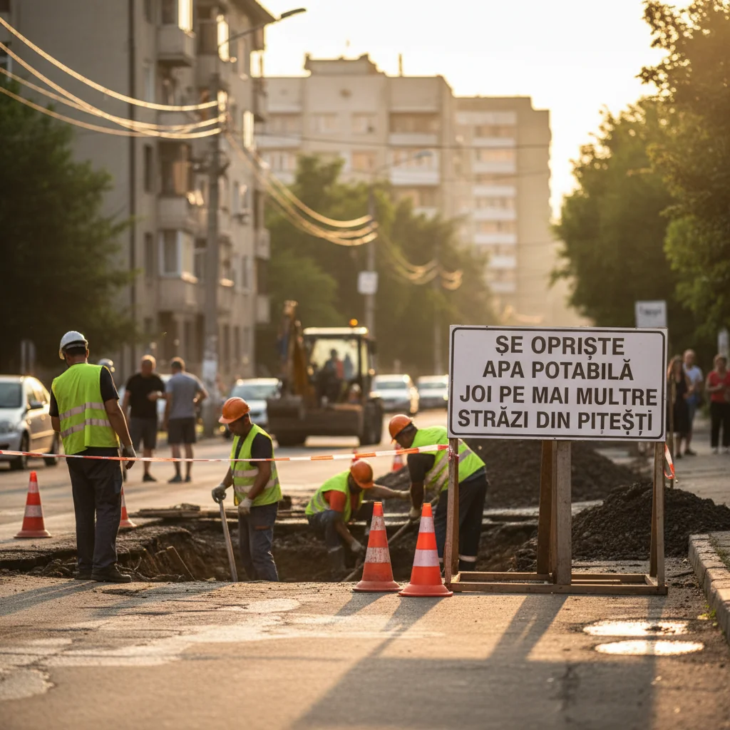 Oprire programată a apei potabile joi în Pitești, pe mai multe străzi