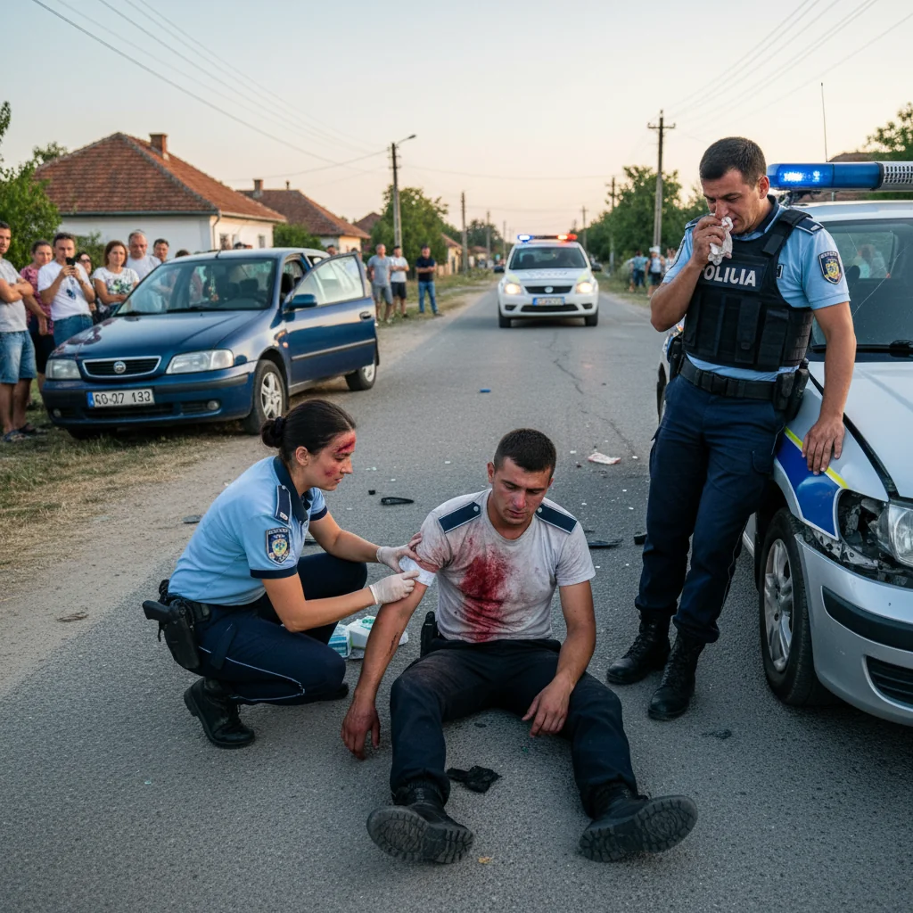 Trei polițiști răniți la Pitești în timpul unei intervenții rutiere nocturne