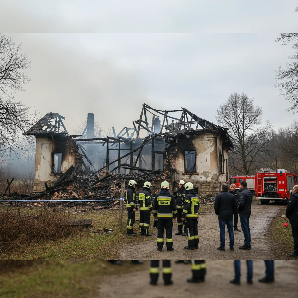 Vilă a amiralului Dan Zaharia, cuprinsă de flăcări la Stoenești. Piteștiul, punct de sprijin pentru intervenția pompierilor
