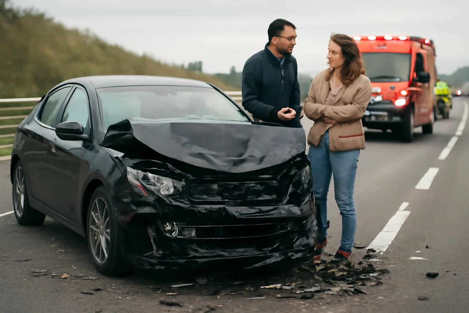 Accident pe A1, la Căteasca: două mașini, patru răniți și dosar de vătămare din culpă