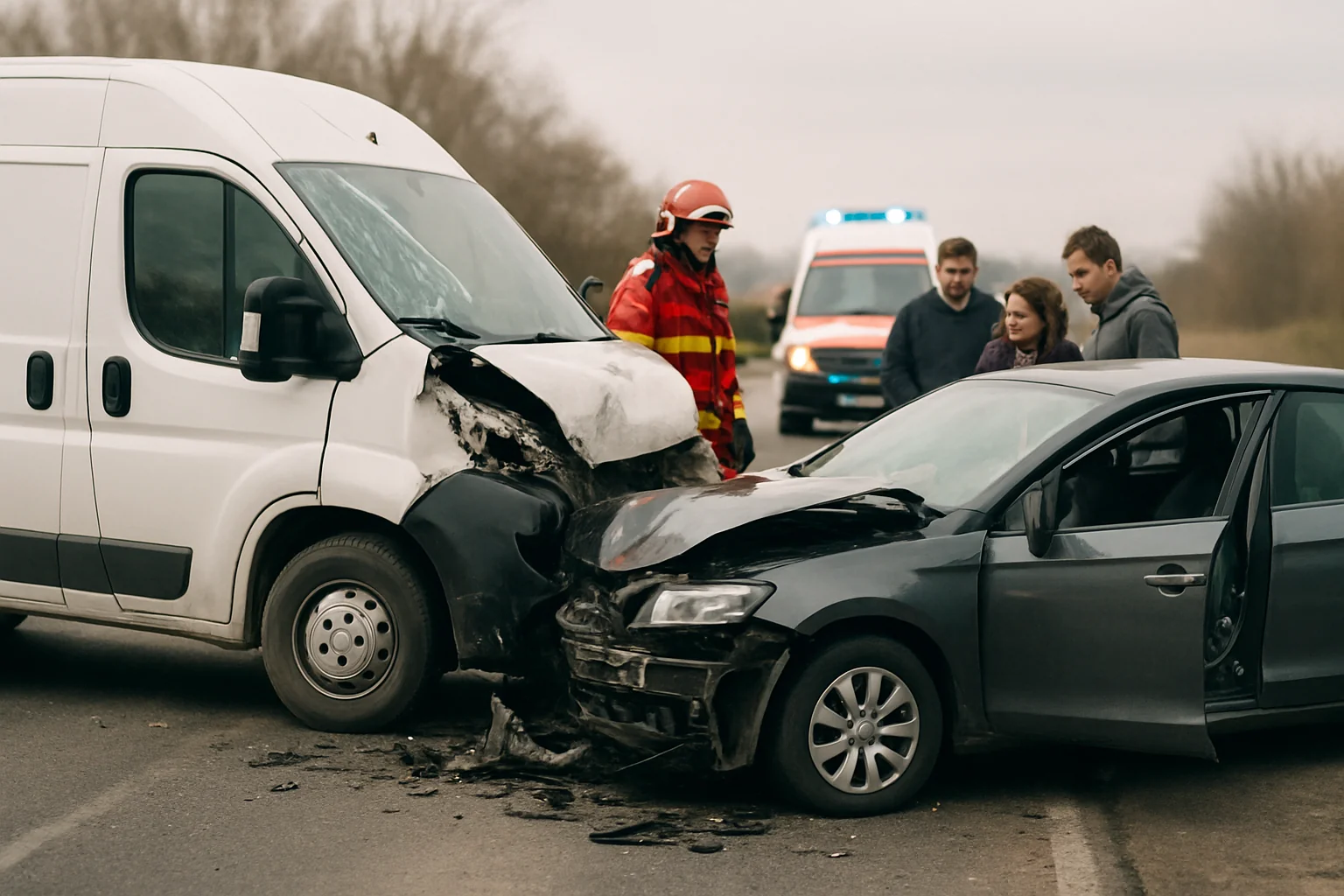 Accident cu 5 răniți lângă Pitești: Microbuz și autoturism implicate