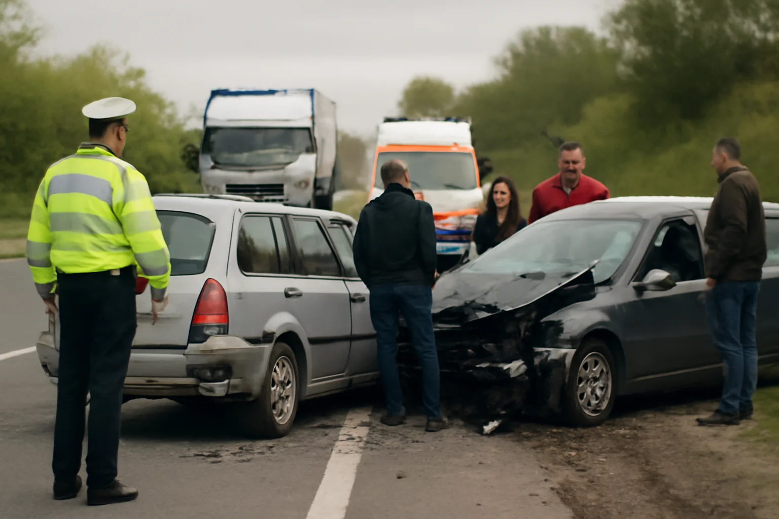 Accident cu șase persoane implicate la ieșirea de pe A1 spre Bascov, în zona Pitești