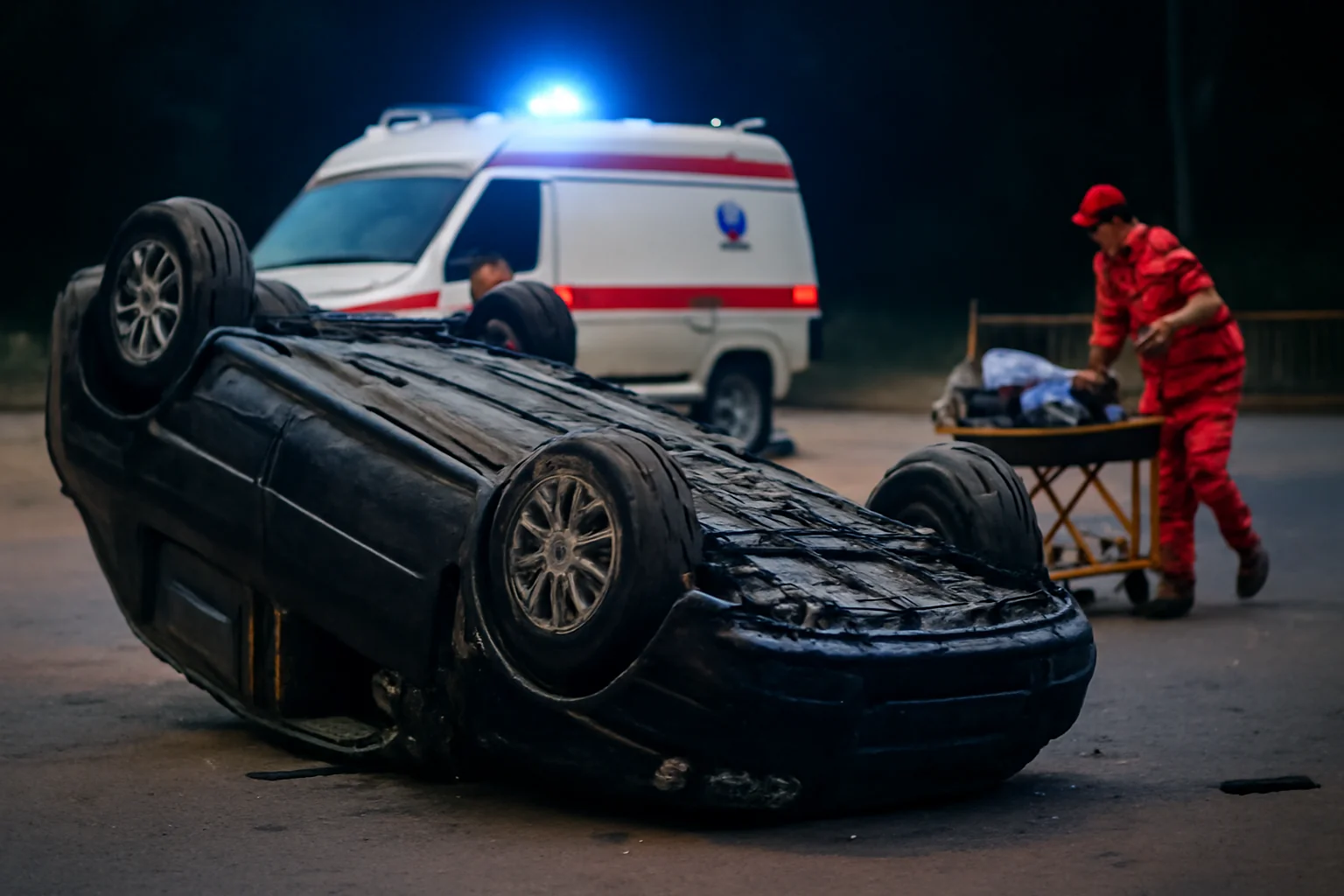 Accident grav în Argeș! Mașină răsturnată, o victimă spitalizată
