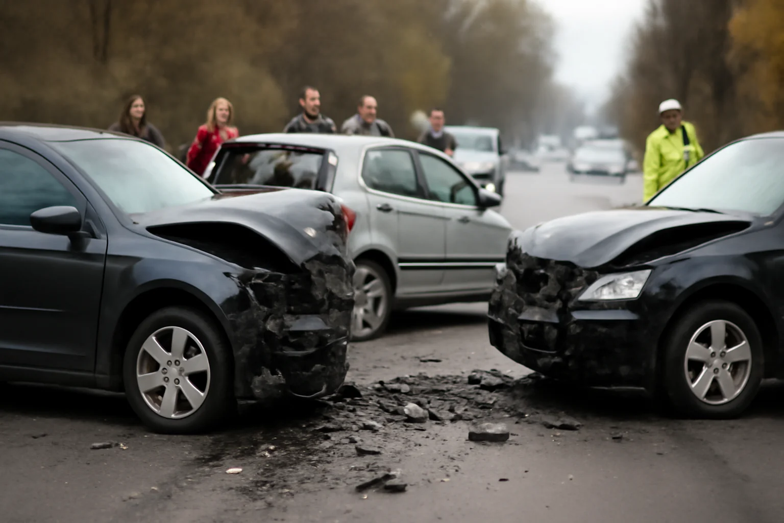 Accident grav în trafic cu trei autoturisme, circulație oprită pe șosea