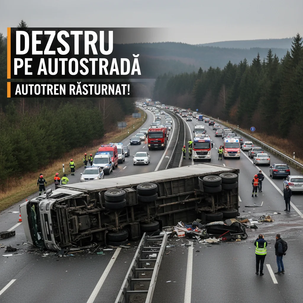 Accident Grav pe Autostradă – Autotren Răsturnat în Zona Locală