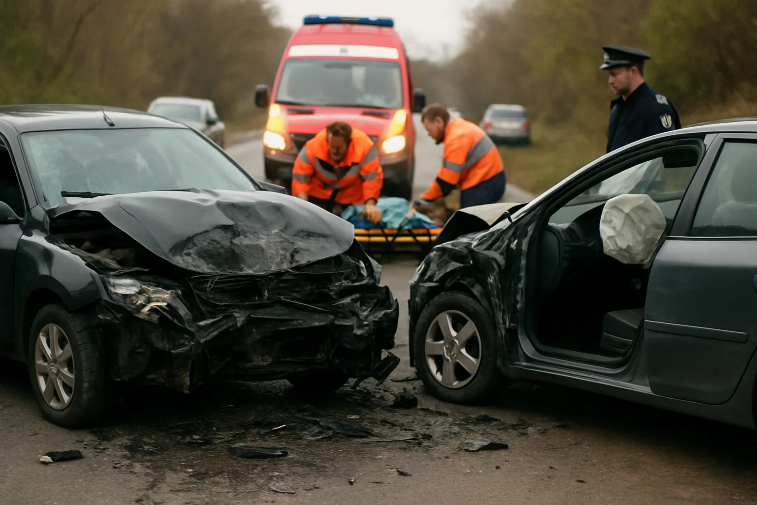 Accident rutier în Negrași, Argeș: Două victime la spital