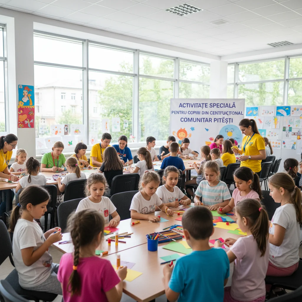 Activitate educativă și recreativă pentru copiii din Centrul Multifuncțional Comunitar Pitești