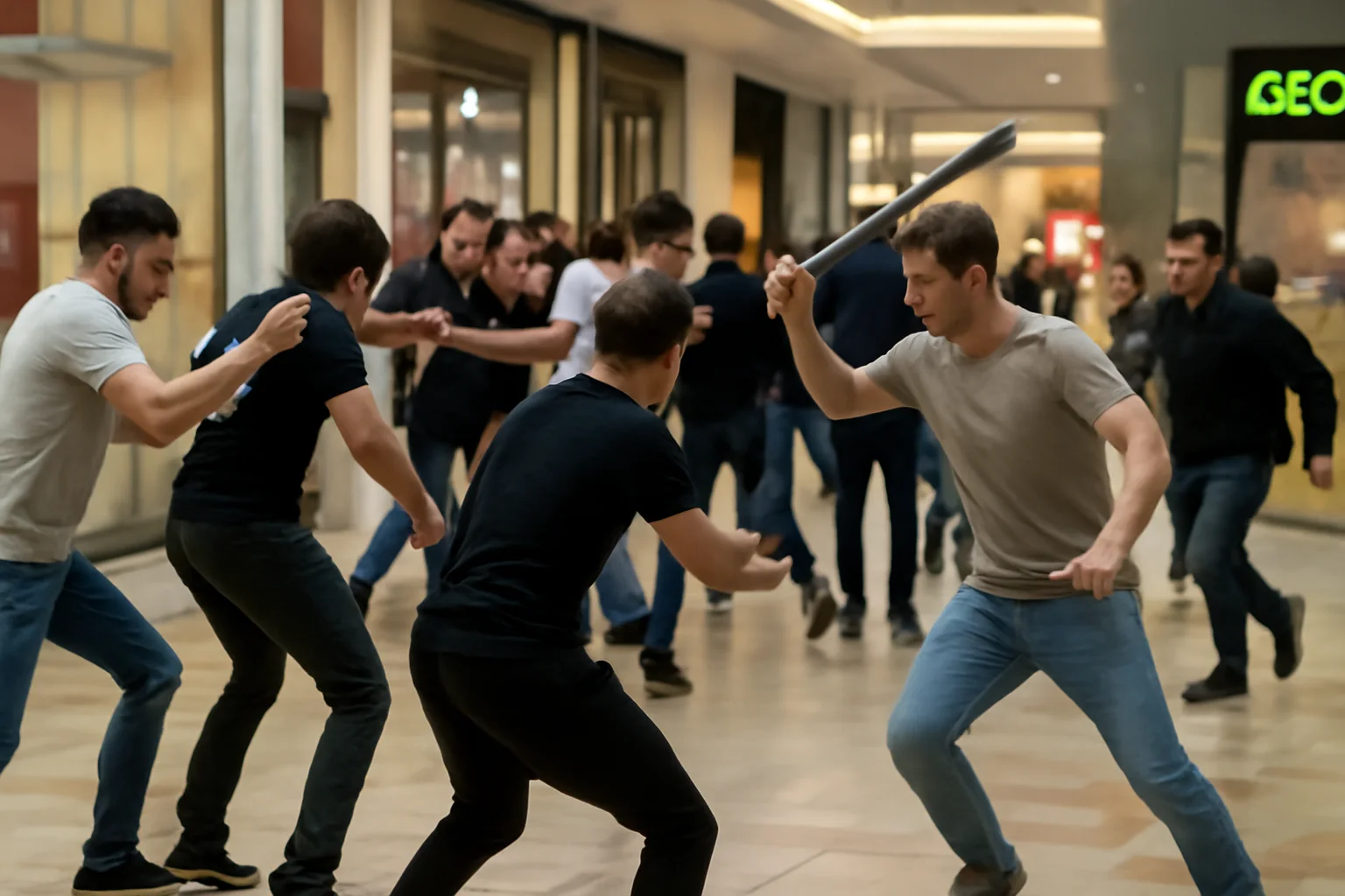 Altercație între 11 tineri într-un mall din Pitești; unul a fost găsit cu o macetă