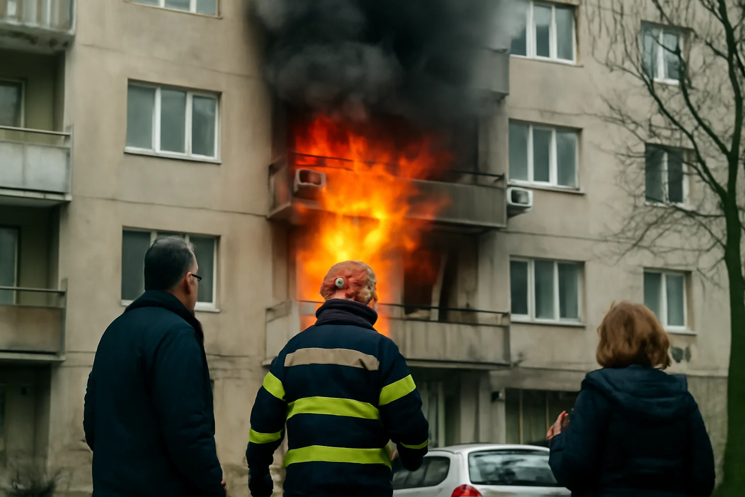 apartament cuprins de incendiu în Pitești