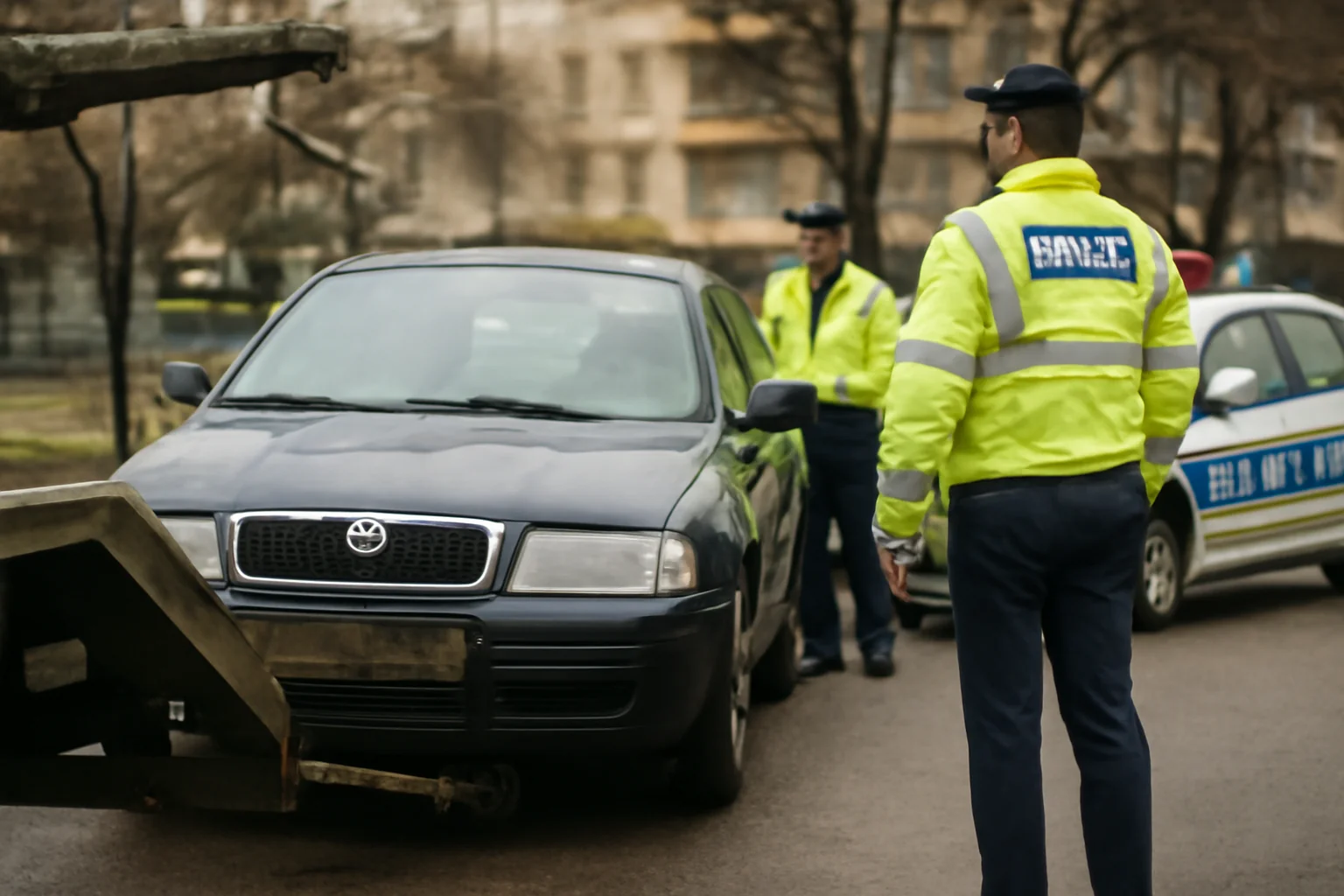 Autoturism declarat furat, găsit de polițiști într-un cartier de la periferia municipiului Pitești