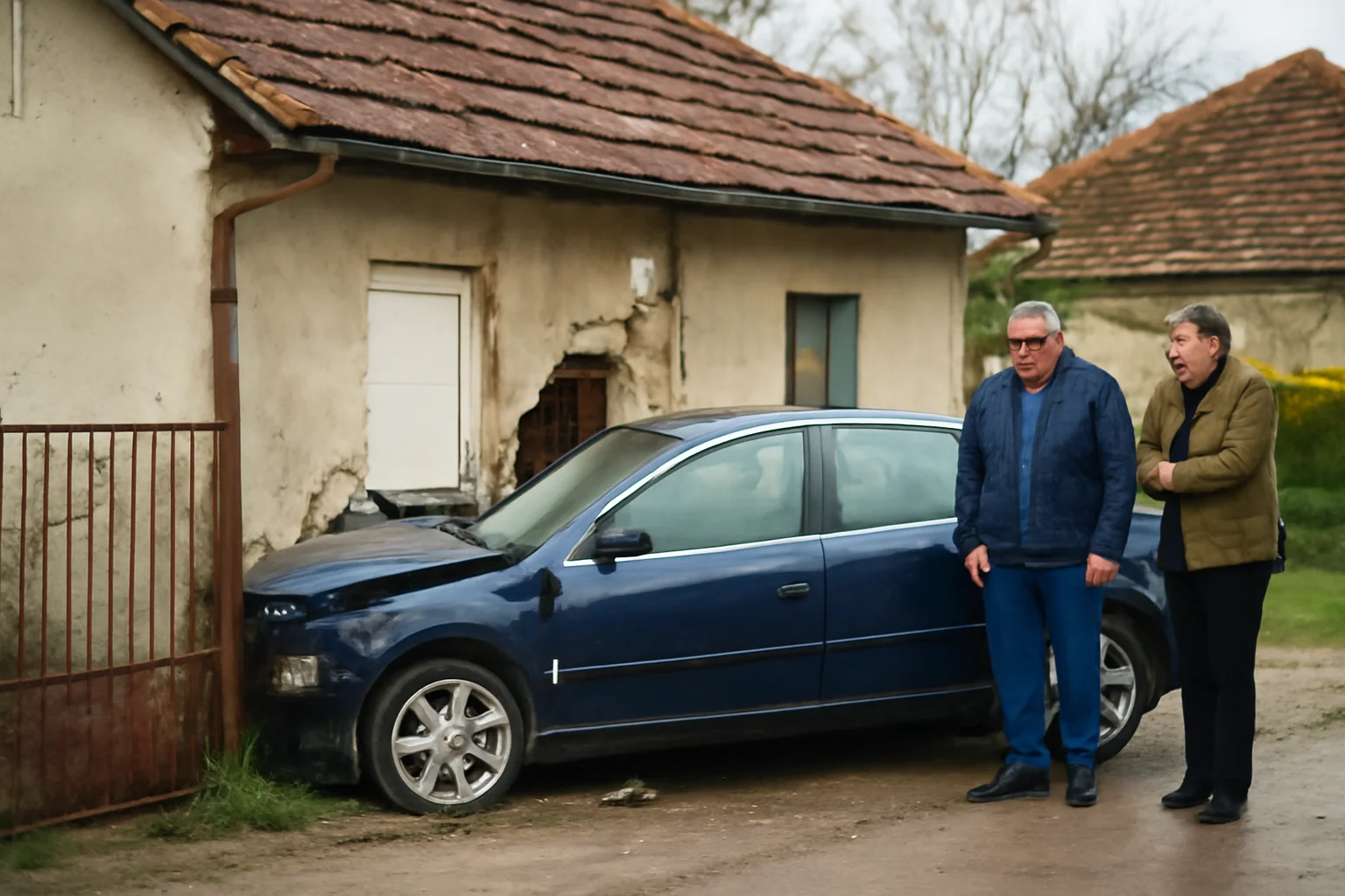 autoturism izbit direct de o locuință