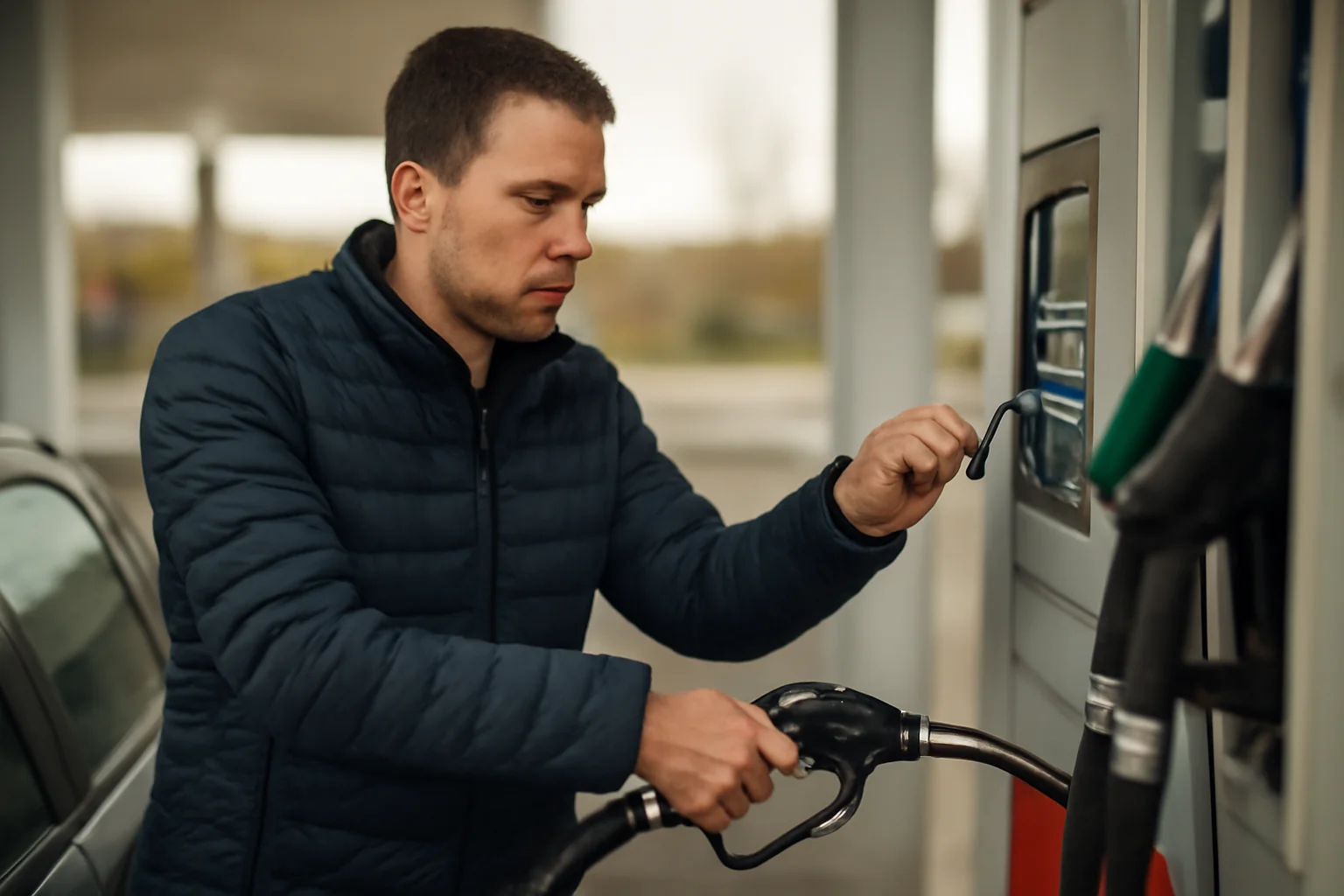 Bărbat cu numere false fură combustibil de 1.365 lei