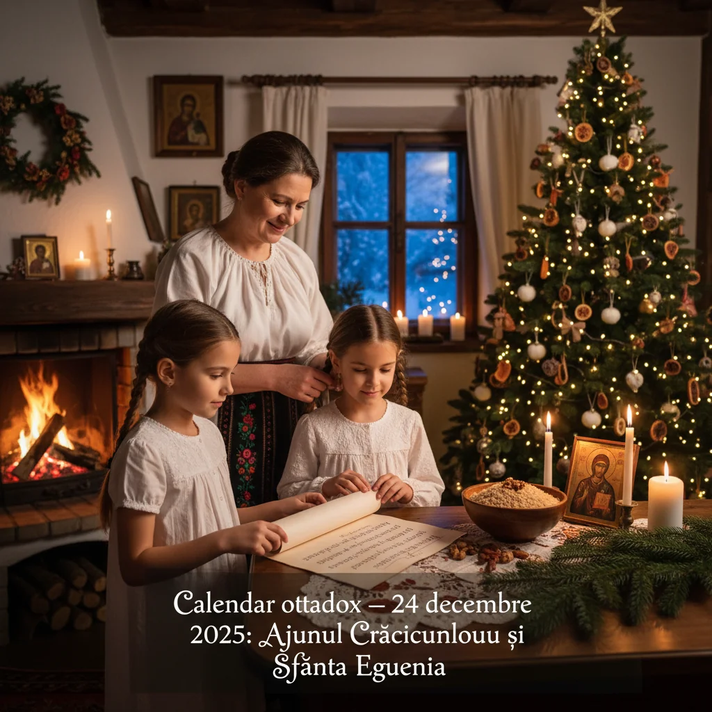 Calendar ortodox — 24 decembrie 2025: Ajunul Crăciunului și Sfânta Eugenia