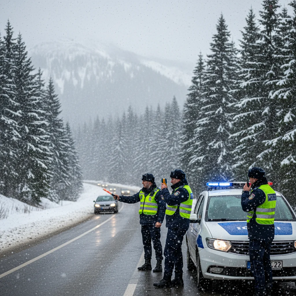 Cod galben de ninsori: controale rutiere intensificate la Pitești și în județul Argeș