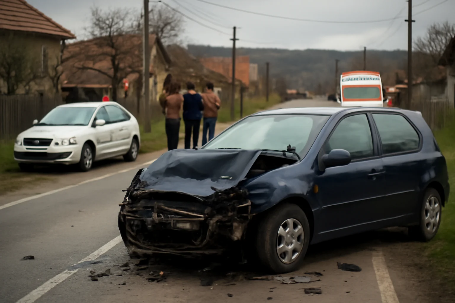 Coliziune gravă pe un drum comunal din județul Argeș