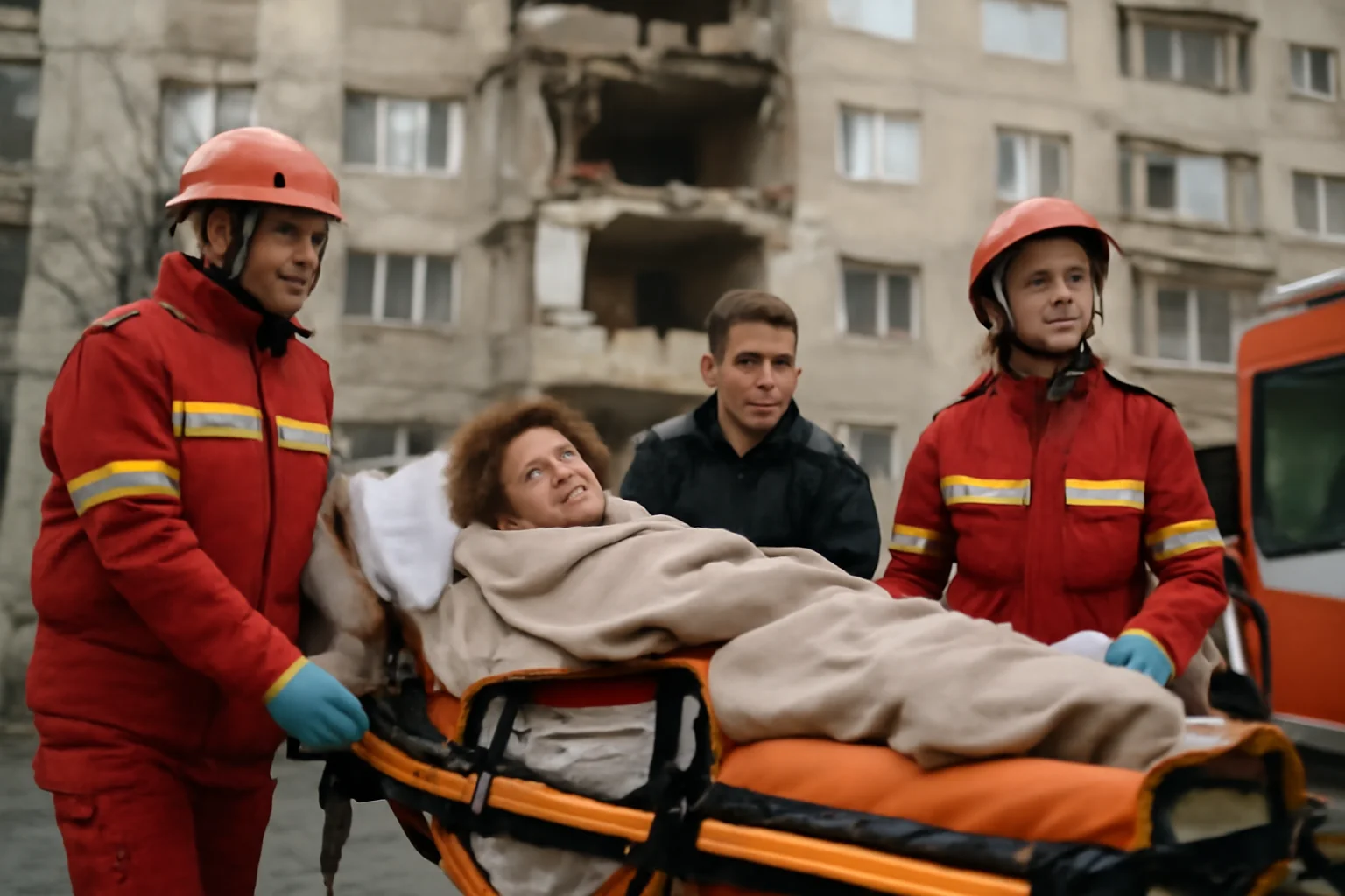 Explozie la etajul 4 al blocului, victime trimise la spital
