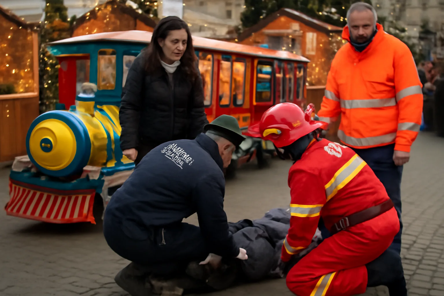 Femeie rănită după ce a fost lovită de trenuleț la Târgul de Crăciun din Pitești