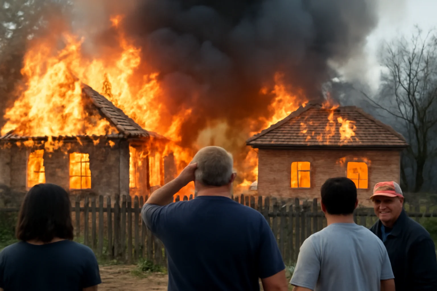 foc violent mistuie două case dintr-o localitate din județ