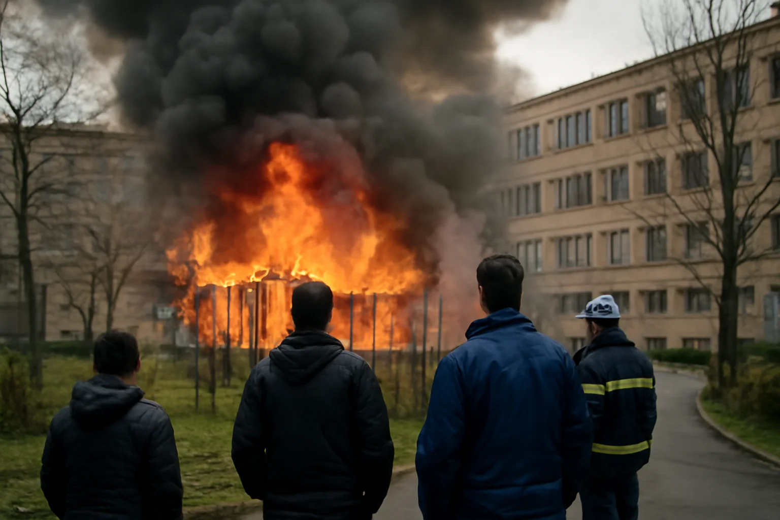 Focar de foc izbucnit în zona exterioară a Spitalului Militar