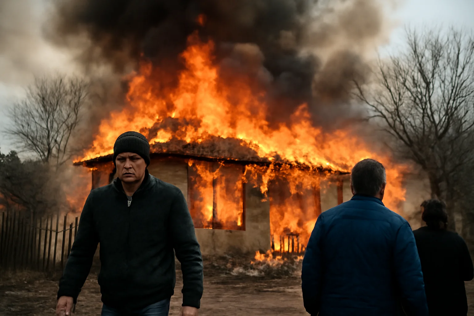 Gospodărie în flăcări, intervenție de urgență