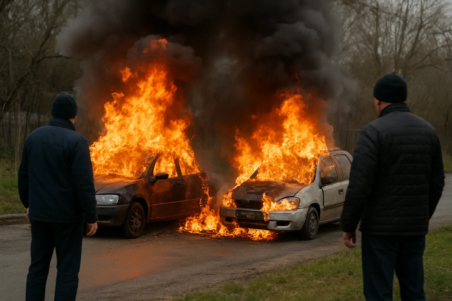 Incendiu devastator: două mașini cuprinse de flăcări în Argeș