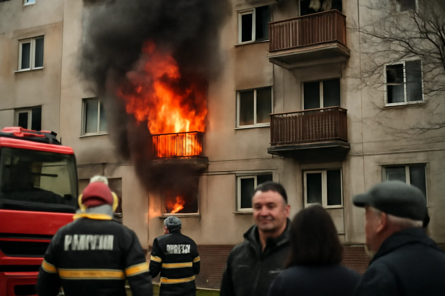 Incendiu devastator la apartament în Pitești, alerta e activă