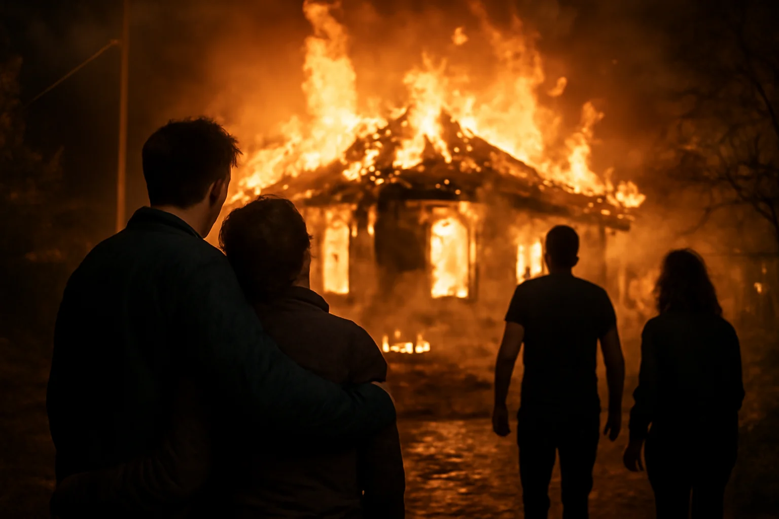 Incendiu puternic distruge casa unei familii din Argeș în miez de noapte