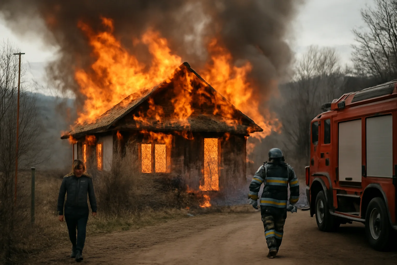 Incendiu puternic la o locuință din județul Argeș