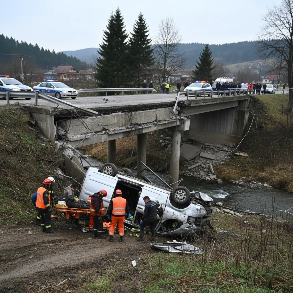 Mașină cu șase persoane căzută de pe un pod în Argeș. Intervenție de urgență în zona Pitești