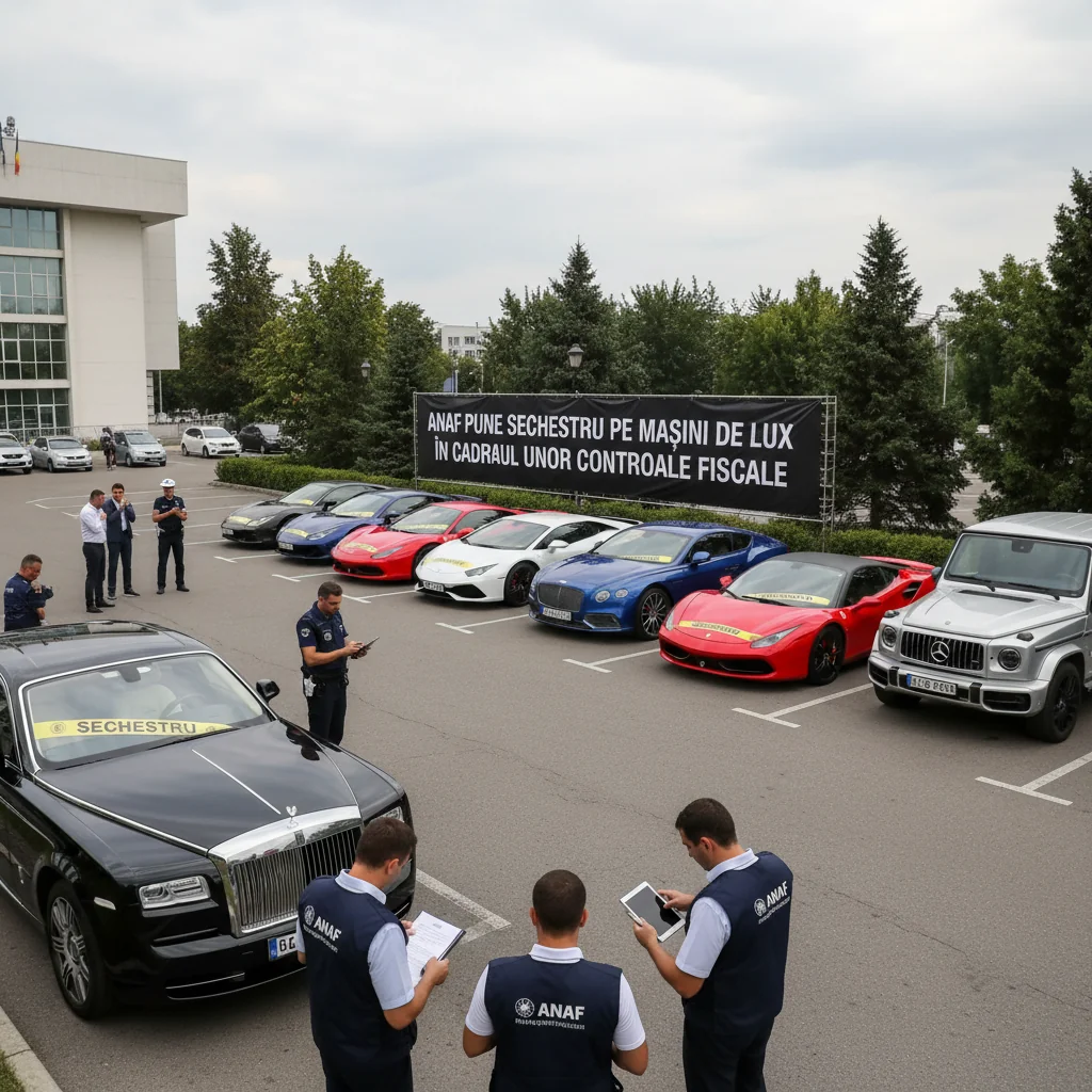 Mașini de lux puse sub sechestru la Pitești în urma unor controale ANAF