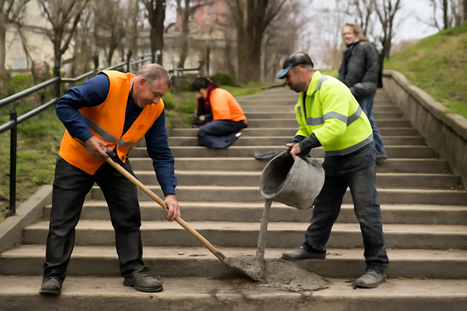 Modernizarea scărilor publice începe pe strada Făgăraș din Pitești