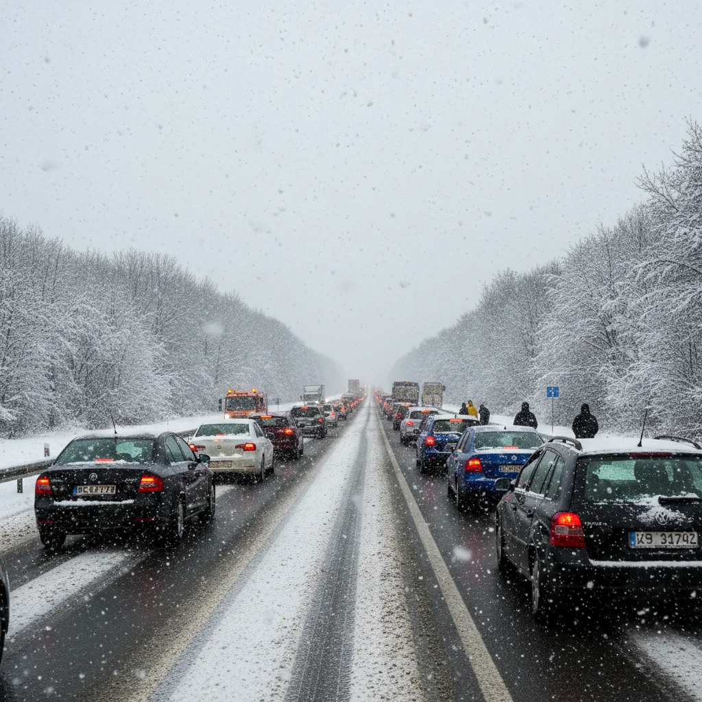 Ninsori și trafic rutier îngreunat la Pitești și în județul Argeș, anunță Centrul Infotrafic