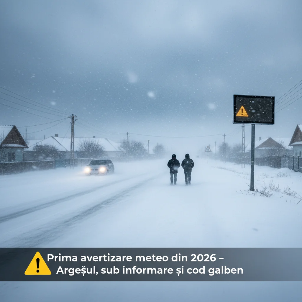 Prima avertizare meteo din 2026 pentru Pitești: Argeșul intră sub informare și cod galben
