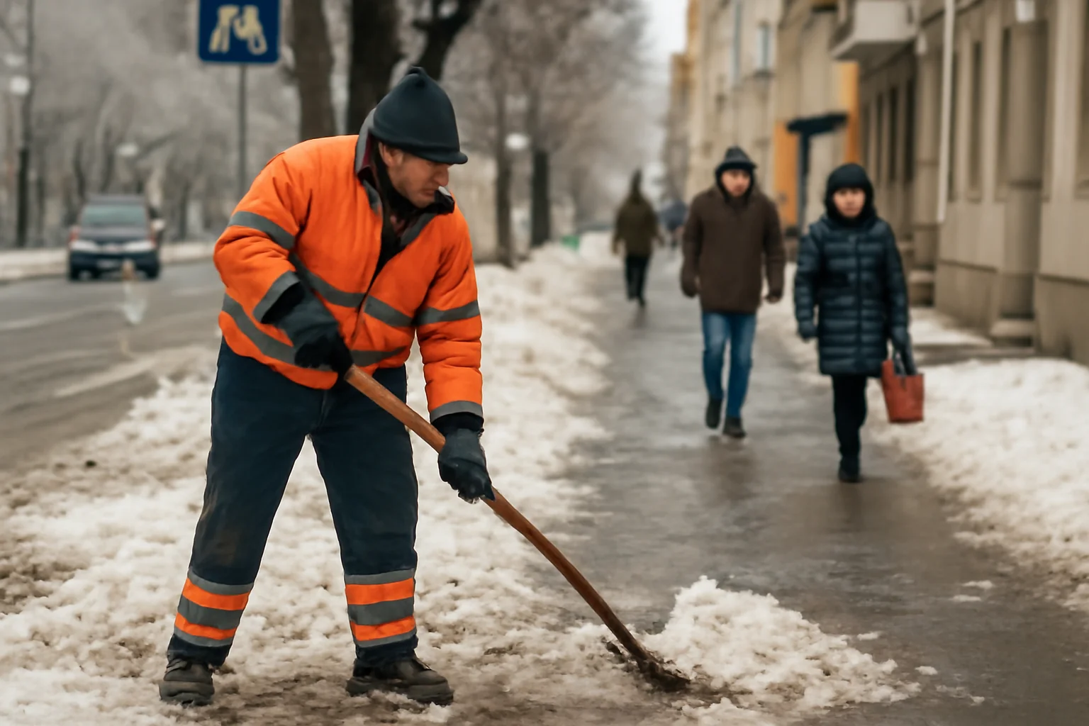 Primăria Pitești cere locuitorilor să curețe trotuarele de zăpadă după ninsorile din 2 februarie