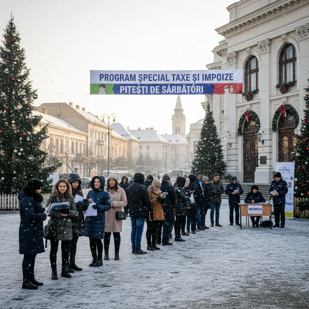 Program redus la taxe și impozite în Pitești de sărbători și recomandare pentru plăți online