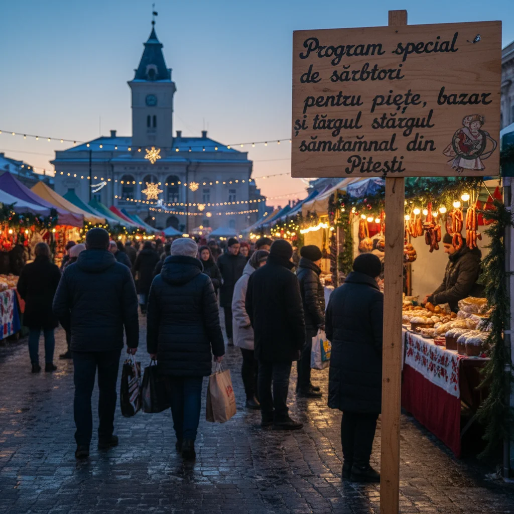 Program special de sărbători pentru piețe, bazar și târgul săptămânal din Pitești pe 30 decembrie 2025