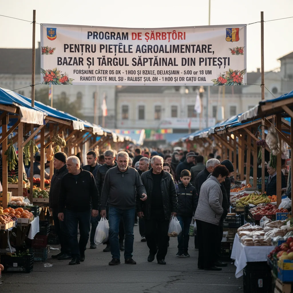 Programul de sărbători pentru piețele și târgurile din Pitești, anunțat de primărie