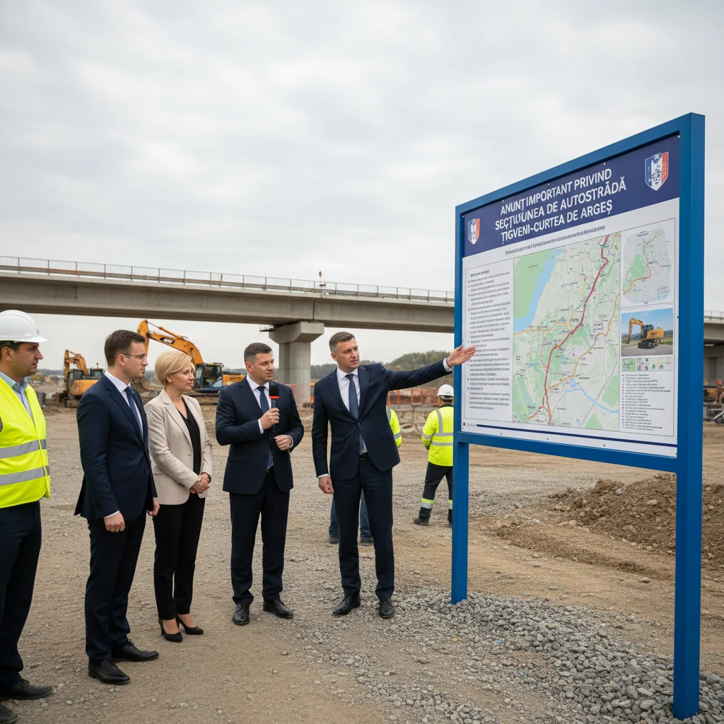 Progres major pe autostrada Sibiu–Pitești: anunț despre secțiunea Tigveni–Curtea de Argeș, important pentru Pitești