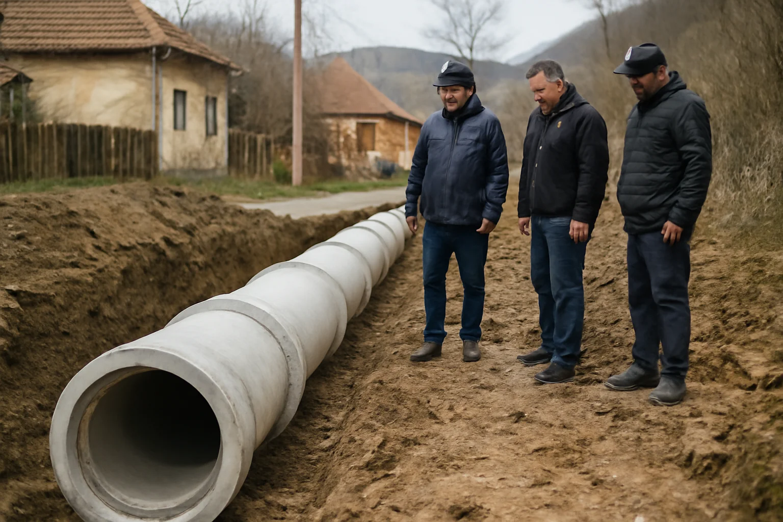 Rețea modernă de canalizare centralizată pentru o comună din județul Argeș