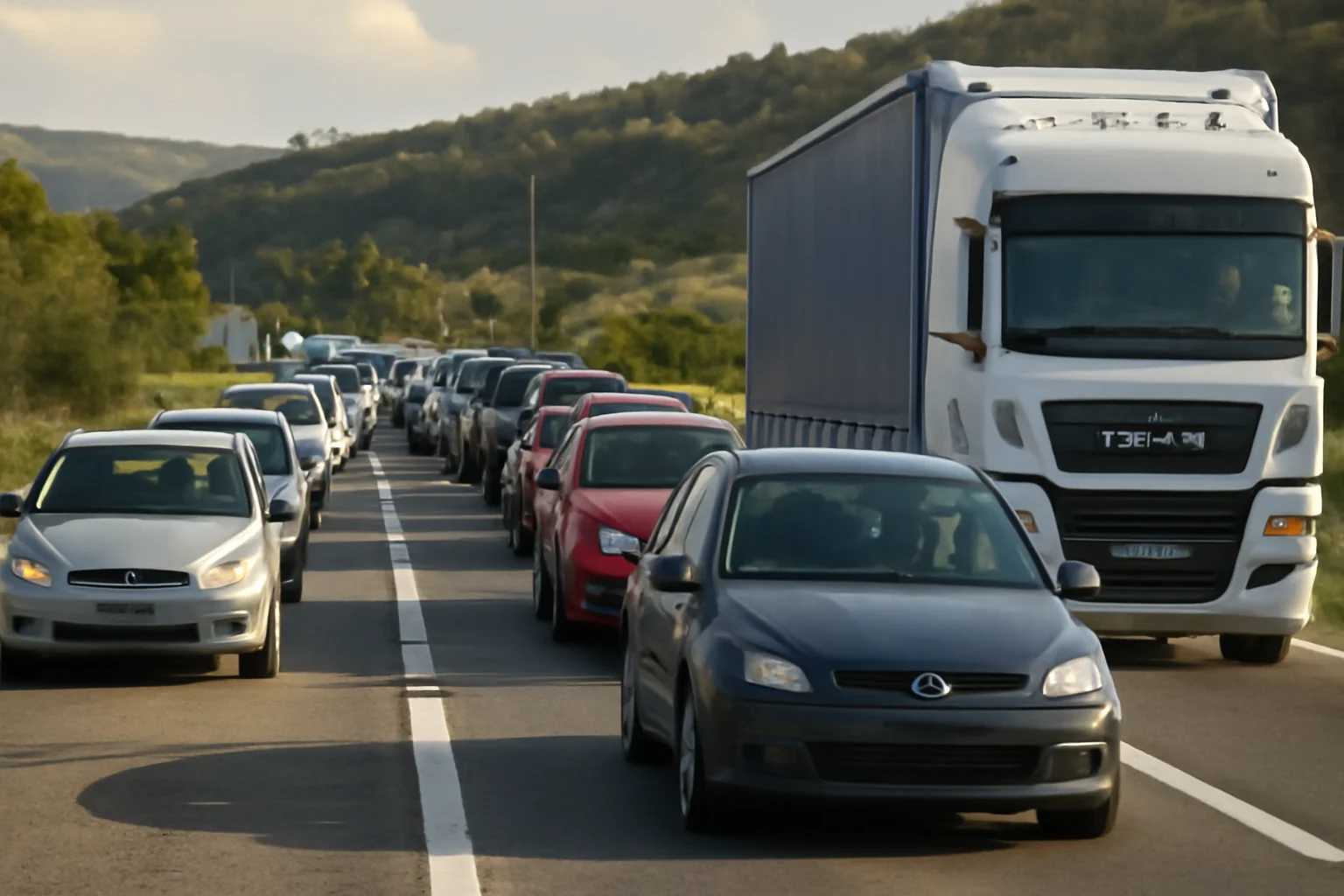 Trafic rutier îngreunat pe DN 7, între Pitești și Râmnicu Vâlcea, în zona Drăganu