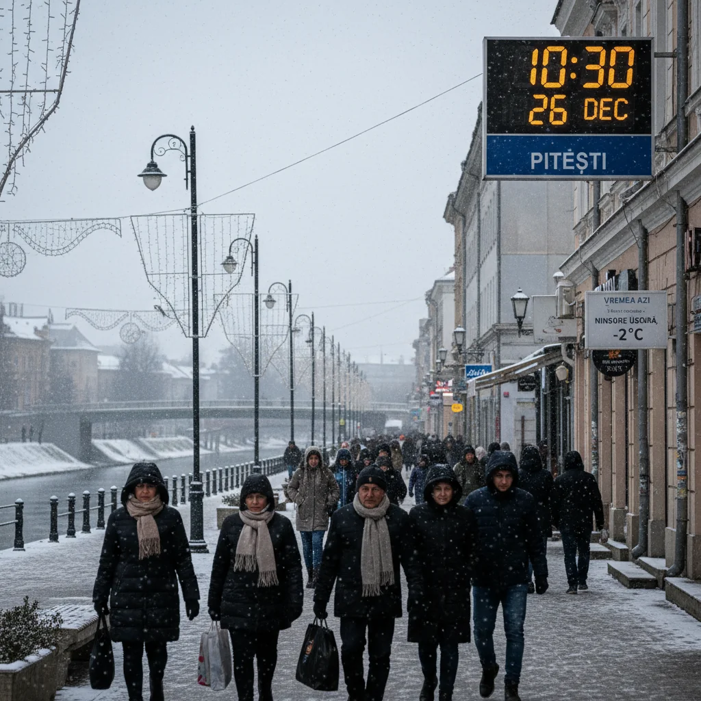 Vremea azi în Pitești – 26 decembrie 2025